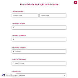 Formulário de Avaliação de Admissão