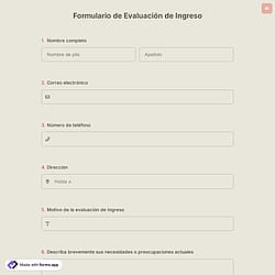 Formulario de Evaluación de Ingreso