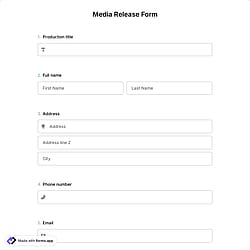Media Release Form