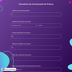 Formulario de Comunicado de Prensa