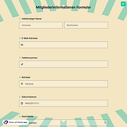 Mitgliederinformationen Formular