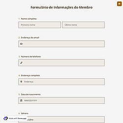 Formulário de Informações do Membro
