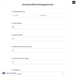Musikveröffentlichungsformular