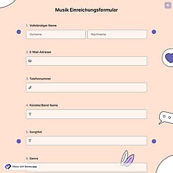 Musik-Einreichungsformular