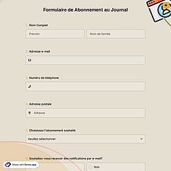 Formulaire de Abonnement au Journal