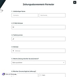 Zeitungsabonnement-Formular
