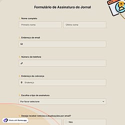 Formulário de Assinatura de Jornal