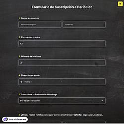 Formulario de Suscripción a Periódico