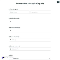 Formulário de Perfil do Participante