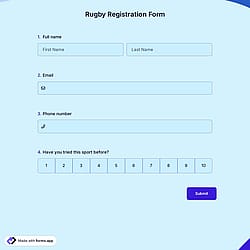 Rugby Registration Form