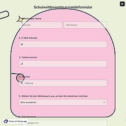 Schulwettbewerbsanmeldeformular