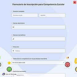 Formulario de Inscripción para Competencia Escolar