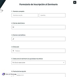 Formulario de Inscripción al Seminario