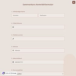 Sommerkurs-Anmeldeformular