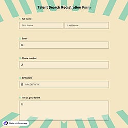 Talent Search Registration Form