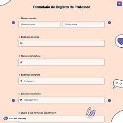 Formulário de Registro de Professor