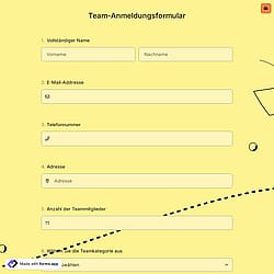 Team-Registrierungsformular