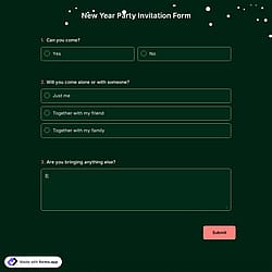 New Year Party Invitation Form