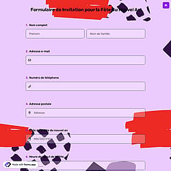 Formulaire de Invitation pour la Fête du Nouvel An