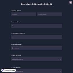 Formulaire de Demande de Crédit