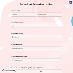 Formulaire de Demande de Livraison