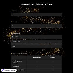 Electrical Load Calculation Form