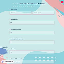 Formulaire de demande d'article