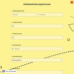 Artikelanforderungsformular