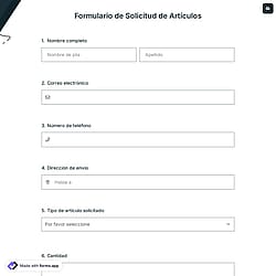 Formulario de solicitud de artículos