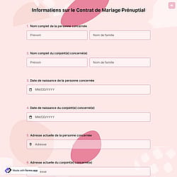 Informations sur le Contrat de Mariage Prénuptial