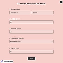 Formulario de Solicitud de Tutorial