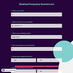 Wedding Photography Questionnaire