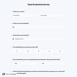 Team Evaluation Survey