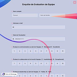Enquête de Evaluation de Equipe