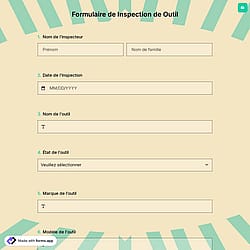 Formulaire de Inspection de Outil