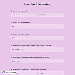 Career Coach Booking Form