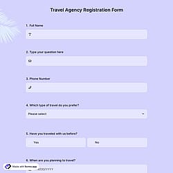 Travel Agency Registration Form