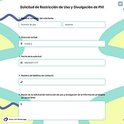 Solicitud de Restricción de Uso y Divulgación de PHI