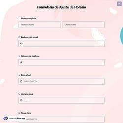 Formulário de Ajuste de Horário