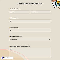 Arbeitsauftragsanfrageformular