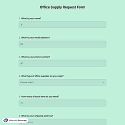 Office Supply Request Form