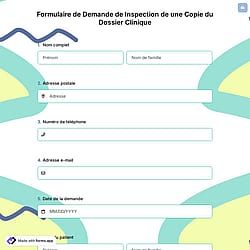Formulaire de Demande de Inspection de une Copie du Dossier Clinique