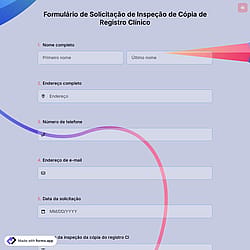 Formulário de Solicitação de Inspeção de Cópia de Registro Clínico