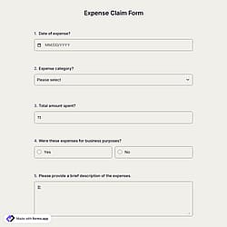 Expense Claim Form