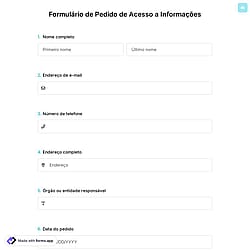 Formulário de Pedido de Acesso a Informações