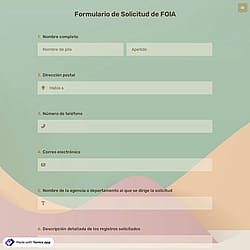 Formulario de Solicitud de FOIA