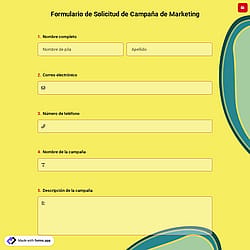 Formulario de Solicitud de Campaña de Marketing