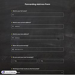 Forwarding Address Form