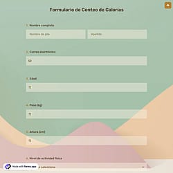 Formulario de Conteo de Calorías