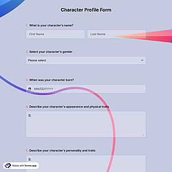 Character Profile Form